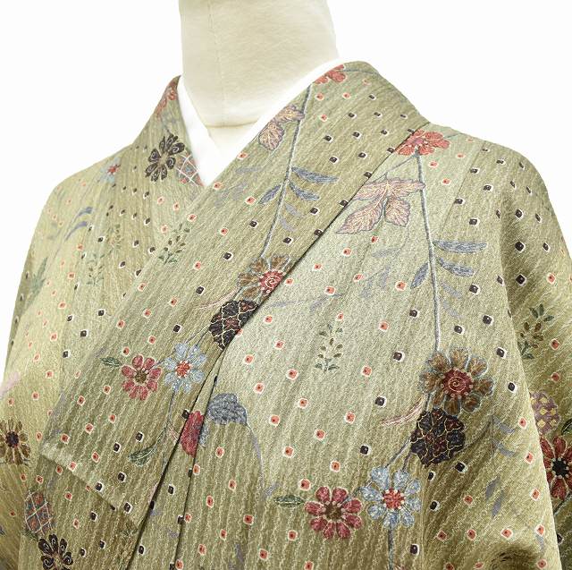 樂天商城 - 【P5倍】【30%OFF★在庫復活】身丈160cm 裄丈64cm リサイクル着物 小紋 リサイクル 正絹 花文様 ちょっとふくよかL Mサイズ Mサイズ ll2929b 【中古】 着物リサイクル