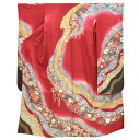 振袖 正絹 長襦袢 2点セット 花文様 仕立上り 赤 金駒刺繍 絞り 辻が花 L ちょっとふくよかL spo7210-iknb125