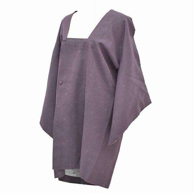 樂天商城 - 【30%OFF★在庫復活】【中古】 リサイクル コート ／ 塵除け 化繊 ベロア 道行衿 はおり 身丈90cm Mサイズ 裄65cm Mサイズ 幾何学文様 紫系 mm0247b 【着物ひととき】