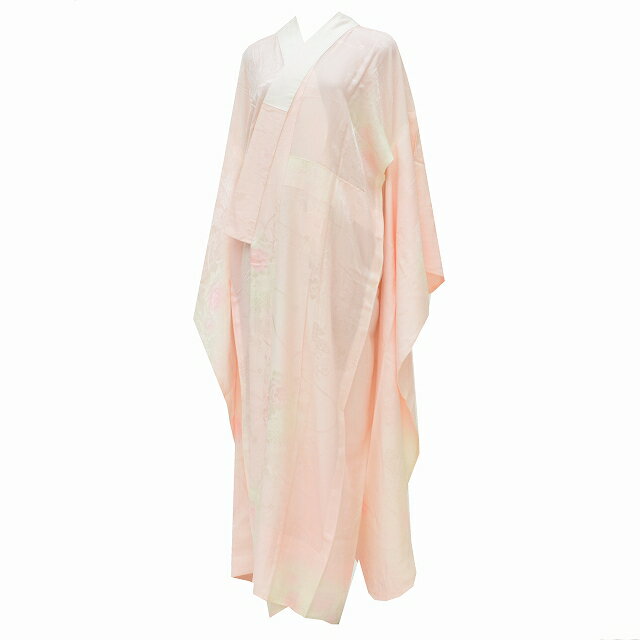 【30%OFF★在庫復活】長襦袢 中古 女性 正絹 振袖用 リサイクル着物 身丈133.5cm 裄67.5cm L ピンク系 貝桶 花文様 特品★★★★ 【中古】 【着物ひととき】 pp1440b