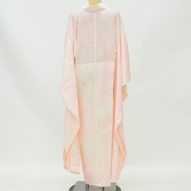 リサイクル着物 着物ひととき 中古の【30%OFF★在庫復活】長襦袢 中古 女性 正絹 振袖用 リサイクル着物 身丈133.5cm 裄67.5cm L ピンク系 貝桶 花文様 特品★★★★ 【中古】 【着物ひととき】 pp1440b｜アングル2