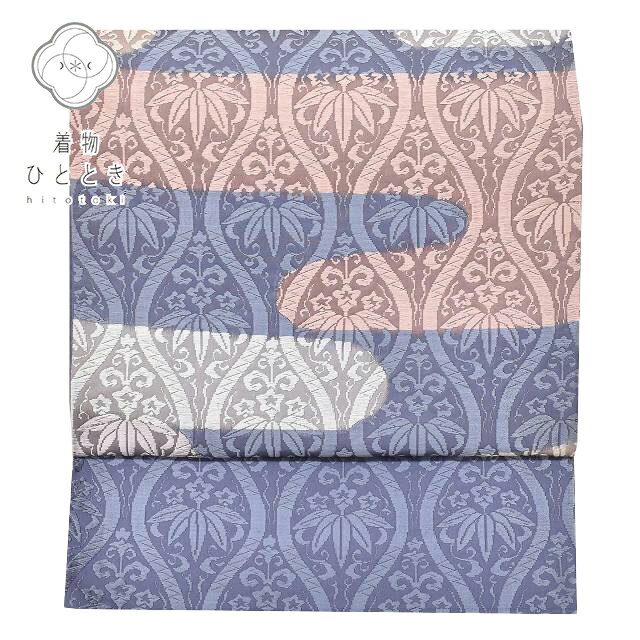 【Fashion THE SALE限定×30％OFF】 【中古】 袋帯 リサイクル 正絹 フォーマル カジュアル 仕立て上がり 唐織 小紋 色無地 グレー色系 立涌文様 ss0452b 【 送料無料 リユース 和服 結婚式 お祝い お茶会 パーティー 入学式 卒業式 お茶会 お茶席 茶道 着物 帯 】