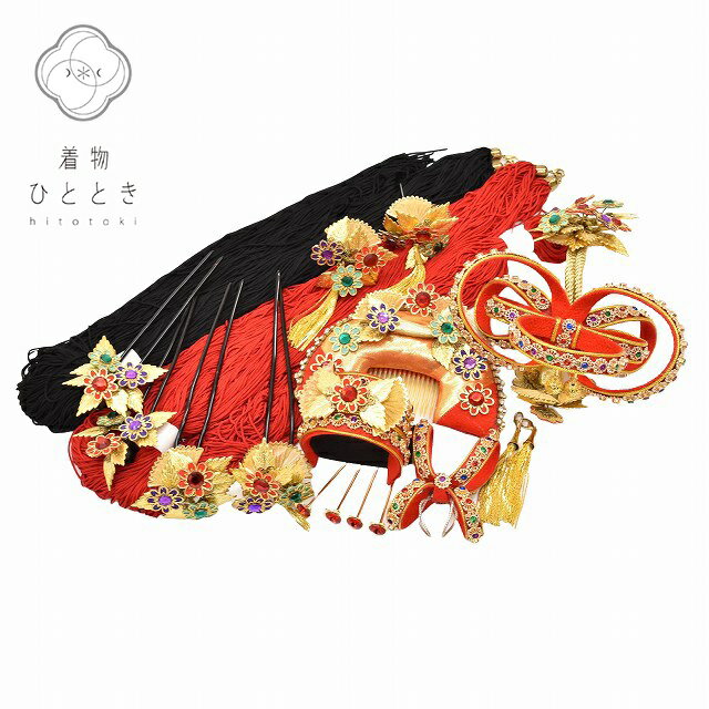 【中古】 髪飾り 花嫁衣裳 日本髪 簪 櫛 リサイクル和装小物 色打掛 結婚式 婚礼 舞台衣装 昭和レトロ ビーズ レディース 金 赤色系 特品★★★★ kkb2756b [ 和服 アウトレット きもの kimono ]