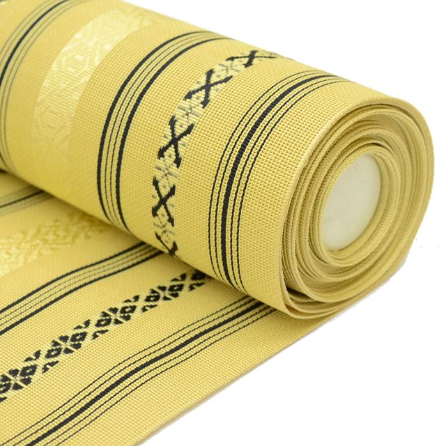 反物 夏物 正絹 リサイクル反物 黄色系 献上柄文様 帯用 本場筑前博多織 証紙有り 女物 着物 生地 和装小物 kkb3001b [ 和服 カジュアル着物 アウトレット レトロ アンティーク プチプラ お洒落 普段着 お稽古 アウトレット きもの kimono ]