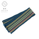 【中古】 角帯 化繊 袴下帯 男性用 リサイクル角帯 未仕立て 青色系 縞文様 kkb3075b [ 和服 カジュアル着物 アウトレット レトロ アンティーク ...