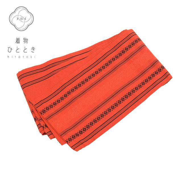 樂天商城 - ＼P5倍+1000円OFFクーポン／ 半幅帯 正絹 小袋帯 袴下帯 リサイクル半幅帯 仕立て上がり 茶色系 献上柄 本場筑前博多織 証紙あり 半巾帯 kkb3167b [ 和服 カジュアル着物 アウトレット レトロ アンティーク プチプラ お洒落 普段着 お稽古 アウトレット きもの kimono ]