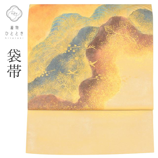 【Fashion THE SALE限定×20％OFF】 【中古】 リサイクル 袋帯 正絹 リサイクル袋帯 仕立て上がり フォーマル リサイクル袋帯 茶色系 山文様 川島織物 お太鼓柄 金彩 tt0796b [ 和服 カジュアル着物 アウトレット レトロ アンティーク プチプラ お洒落 普段着 ]