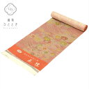 【中古】 本場奄美大島紬 反物 正絹 赤色系 花文様 紬 女物 着物 生地 和装小物 和裁 kkb3335b[ 和服 カジュアル着物 アウトレット レトロ アン...