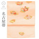【中古】 名古屋帯 正絹 九寸 仕立て上がり ピンク色系 地紙 花文様 リサイクル名古屋帯 tt1049b [ 和服 カジュアル着物 アウトレット レトロ アン...