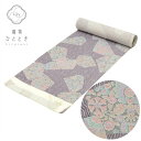 【中古】 小紋 正絹 美品 未使用品 紫色系 杢目 花文様 縮緬 リサイクル着物 女物 女性 着物 生地 和装小物 kkb3432b[ 和服 カジュアル着物 ア...