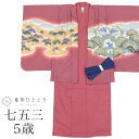 【中古】 七五三 男の子 5歳 身丈108cm 裄丈50.5cm 仕立て上がり リサイクル着物 着物 羽織 美品 紫色系 鷹文様 金彩 和柄 和装 tt2039...