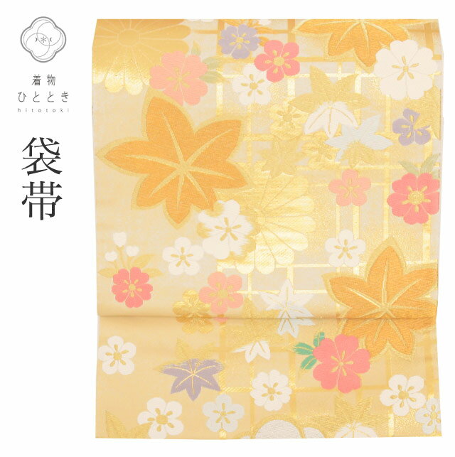 楽天市場】袋帯 ベージュ 花文 金糸 六通 正絹の通販 楽天市場】袋帯 ベージュ 花文 金糸 六通 正絹の通販