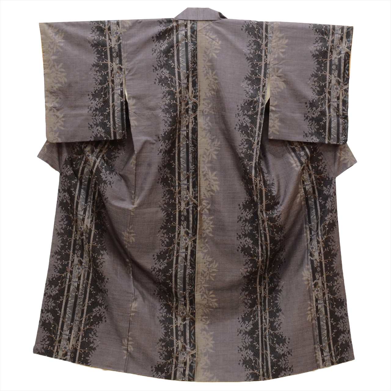 【中古】 大島紬 着物 正絹 リサイクル 身丈153cm S 裄64cm 仕立て上がり 袷 紫色系 樹木文様 9マルキ 【 紬 紬の着物 リサイクル紬 正絹 袷 紬 着物 中古 古着 アウトレット 送料無料】tt2567b