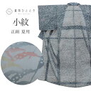 【中古】 小紋 正絹 夏 身丈150.7cm S 裄64cm 仕立て上がり リサイクル着物 青色系 植物文様 絽 uu0418b