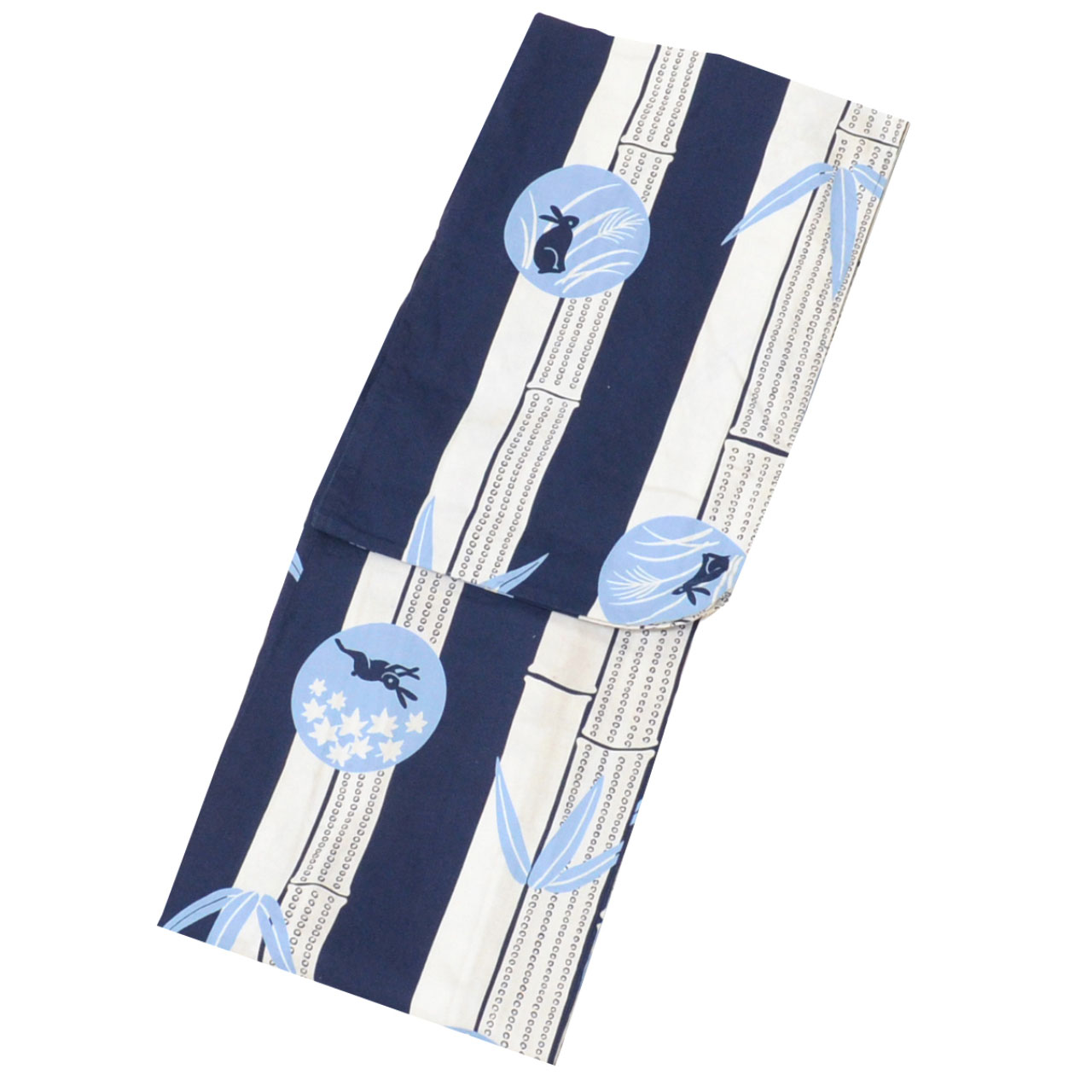 ＼ スーパーSALE限定×20％OFF ／ 浴衣 単品 木綿 リサイクル浴衣 レディース 裄64cm 身丈160.5cm M 白色系 うさぎ文様 平織り