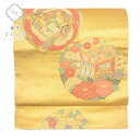 【中古】 袋帯 振袖用 フォーマル 礼装用 カジュアル リサイクル 黒 夏用 白 正絹 結婚式 仕立て上がり 丸文様 金系 美品 mm2580b 夏帯 黒留袖 ...