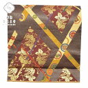 【中古】 袋帯 振袖用 フォーマル 礼装用 カジュアル リサイクル 黒 夏用 白 正絹 結婚式 振袖用 仕立て上がり 藤 丸文様 茶 金系 着物 mm2740b...