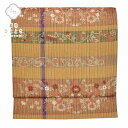 【中古】 袋帯 振袖用 フォーマル 礼装用 カジュアル リサイクル 黒 夏用 白 正絹 未使用品 紬地 美品 洒落帯 有職文様 茶系 特選逸品 mm3037b ...