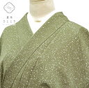 【中古】 小紋 リサイクル着物 身丈157.5cm 裄丈63cm 正絹 未使用品 仕立て上がり リサイクル小紋 女性 S M 落款有 ガード加工済 緑色系 幾何...