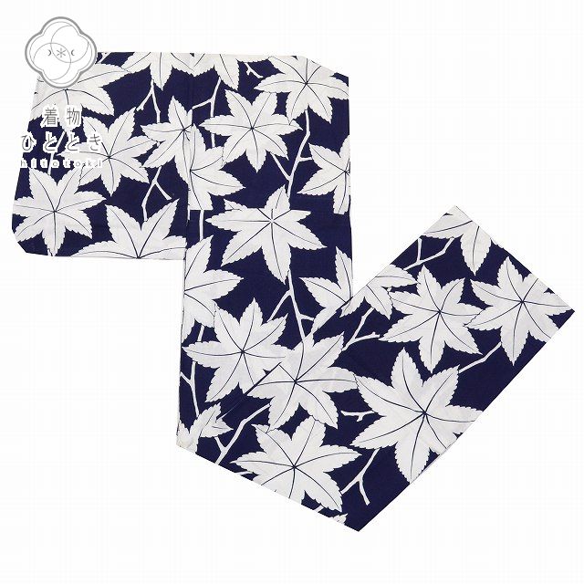 【中古】 リサイクル着物 浴衣 身丈149.5cm 裄丈65cm 単品 レディース 夏物 レトロ 綿 コーマ地 注染染め 夏祭り 花火大会 Sサイズ 紺色系 紅...