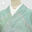 【中古】 リサイクル着物 身丈161cm 裄丈67cm 大島紬 正絹 仕立て上がり クリーニング済 L L ちょっとふくよかL 緑色系 雲文様 特選逸品 [ 着...