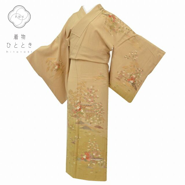 振袖 身丈164cm 裄丈68.5cm L 袷 縮緬 深緑 打ち勝つ 正絹 名品 三つ 振袖 身丈164cm 裄丈68.5cm L 袷 縮緬 深緑 打ち勝つ 正絹 名品 三つ