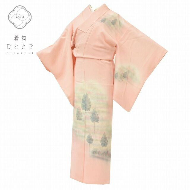 Rakuten - ＼P5倍+1000円OFFクーポン／ 訪問着 リサイクル 着物 中古 身丈157.5cm 裄丈65.5cm 正絹 仕立て上がり 袷 M ピンク色系 森林文様 【 和服 入学式 卒業式 お茶会 お茶席 茶道 結婚式 お宮参り 送料無料 アウトレット 】 pp2160b