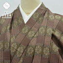 【中古】 リサイクル着物 アンサンブル セット 女性 着物 羽織 お召 正絹 仕立て上がり 羽織紐付き レディース 身丈143.5cm SS 裄65cm 茶色系...
