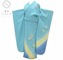 \最大15%OFFクーポン/ 【中古】 リサイクル着物 身丈169.5cm 裄丈67cm 振袖 ヴィンテージ振袖 単品 正絹 仕立て上がり 成人式 結婚式 縮緬 ビンテージ振袖トールサイズ ちょっとふくよかL 青系 花文様 良品 着物 中古 帯 リサイクル