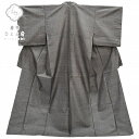 【中古】 リサイクル着物 身丈165.3cm 裄丈63.8cm 大島紬 正絹 仕立て上がり つむぎ 泥染 L ちょっとふくよかL 茶 色系 蚊絣文様 特選逸品 ...
