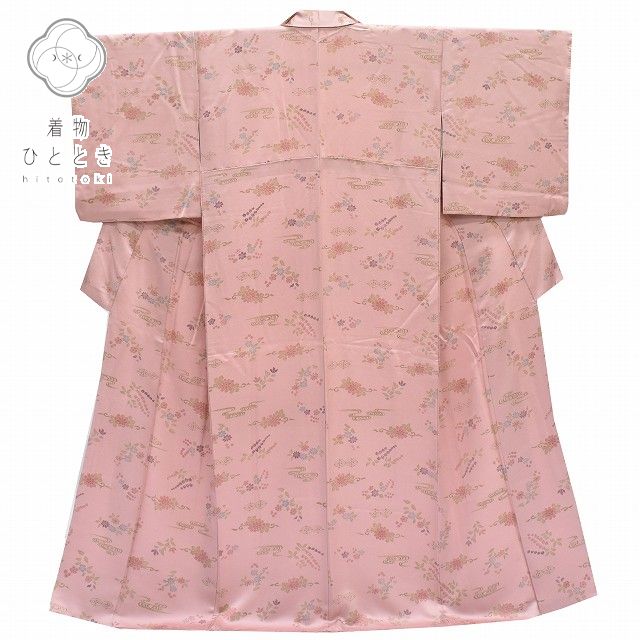 【中古】 小紋 リサイクル着物 身丈159.5cm 裄丈65cm 正絹 M ちょっとふくよかL ピン