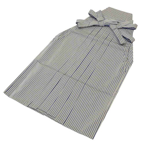 \最大20%OFFクーポン+要エントリーでポイント10倍/ 【中古】 袴 男性用 単品 化繊 リサイクル袴 グレー色系 縞文様 行燈袴 メンズ 着物 はかまuu1885b