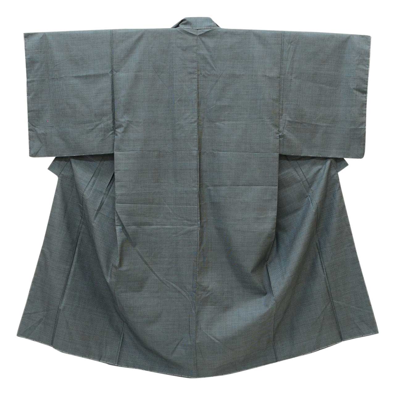 【中古】 リサイクル着物 羽織 セット アンサンブル 男性 大島紬 正絹 美品 未使用品 裄70cm 身丈144cm L 茶色系 亀甲絣文様 長襦袢 角帯 羽織紐 付き メンズ uu1986b