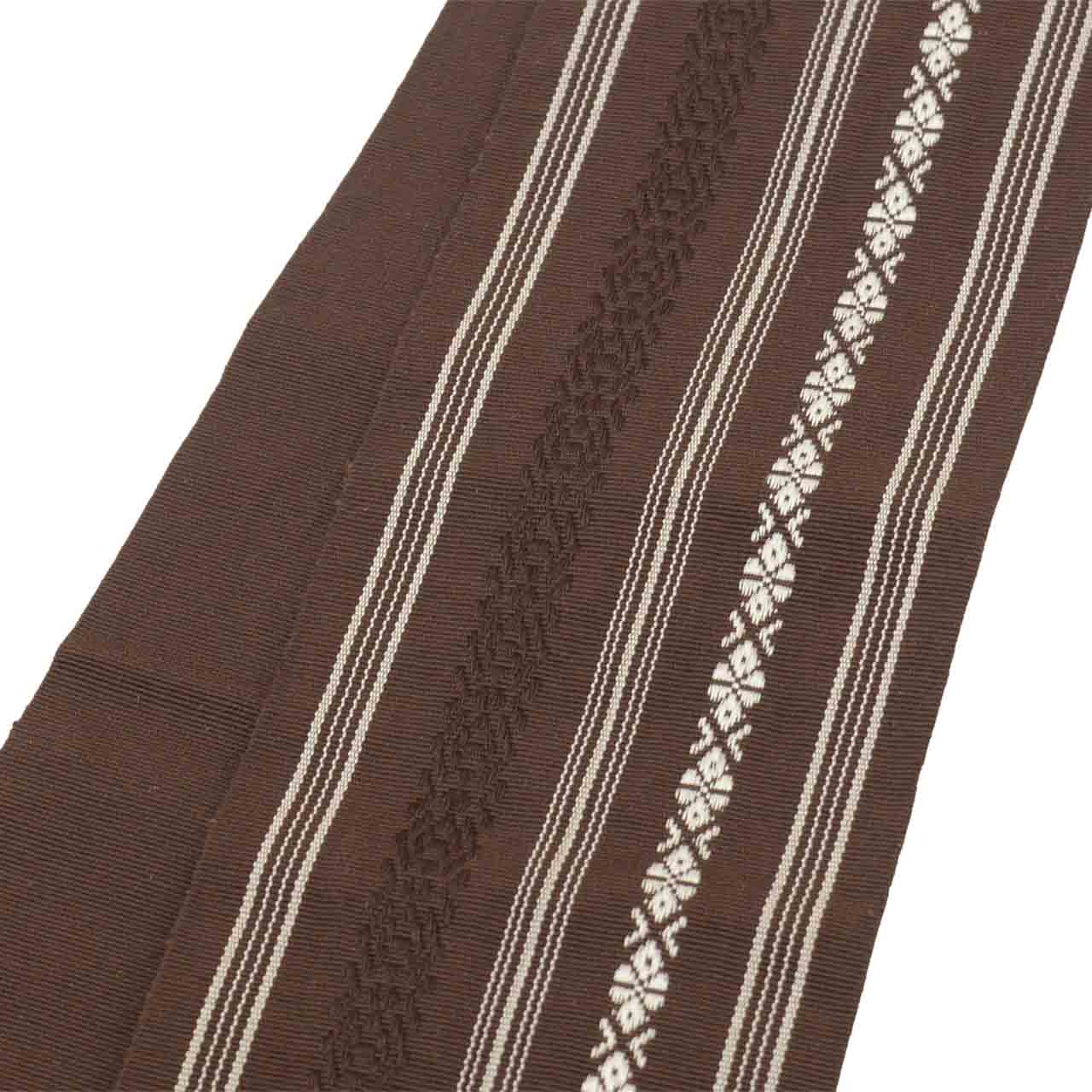 リサイクル着物 着物ひととき 中古の【スーパーSALE★20%OFF】【中古】 男性 帯 メンズ 角帯 交織 良品 全通柄 献上柄 未仕立て（着用可能） セミフォーマル 浴衣 紋付袴 紬 小紋 無地 （浴衣） 花火大会 お祭り リユース kkb4472｜アングル3
