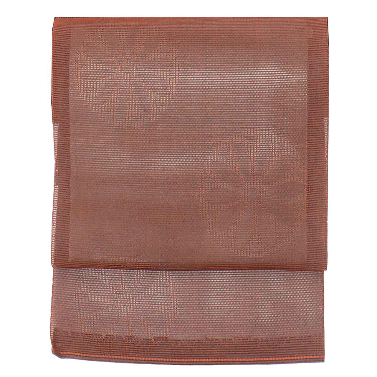＼全品P10倍+10%OFFクーポン／ 【中古】 リサイクル 名古屋帯 帯 交織 絽 夏物 夏帯 八寸帯 茶 菊 良品 カジュアル 全通柄 帯芯無し 着物 kimono リユース vv0433 hitotoki-10544330 リサイクル着物 着物ひととき 中古 サンプル画像2