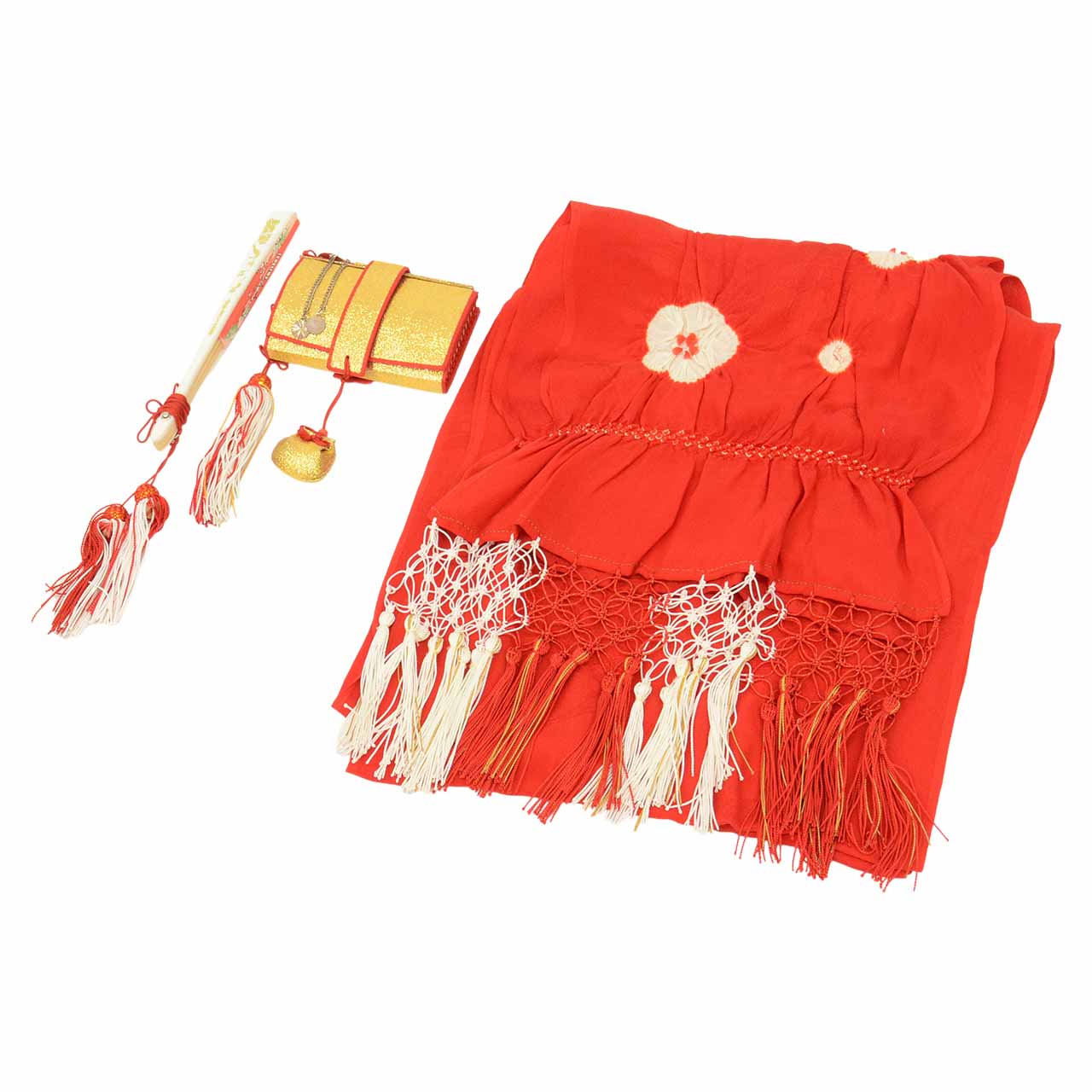 ＼17周年SALE★ポイント10倍+15%OFF／【中古】 女の子 七五三 7歳 着付け小物 8点セ...