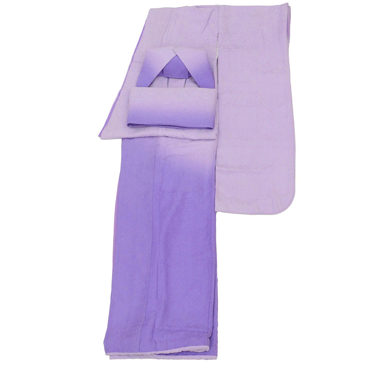 リサイクル着物 着物ひととき 中古の【15%OFF】【中古】 色掛下 掛下帯 リサイクル着物 花嫁衣裳 正絹 絹 Mサイズ 袷 特品 仕立て上がり 身丈183.5cm 裄丈66.4cm 金糸 紫 広衿 比翼付き ぼかし SILK シルク リユース vv1409｜アングル2