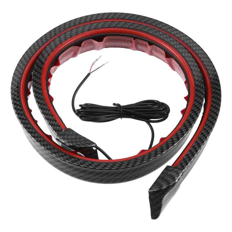 乐天商城 - A ABSOPRO ユニバーサルカースポイラー レッドLEDライト付き 1.2 m/1.2 m カートランクスポイラーリップキット 車のテールライトストリップバースポイラー ラバー カーボンファイバーパターン