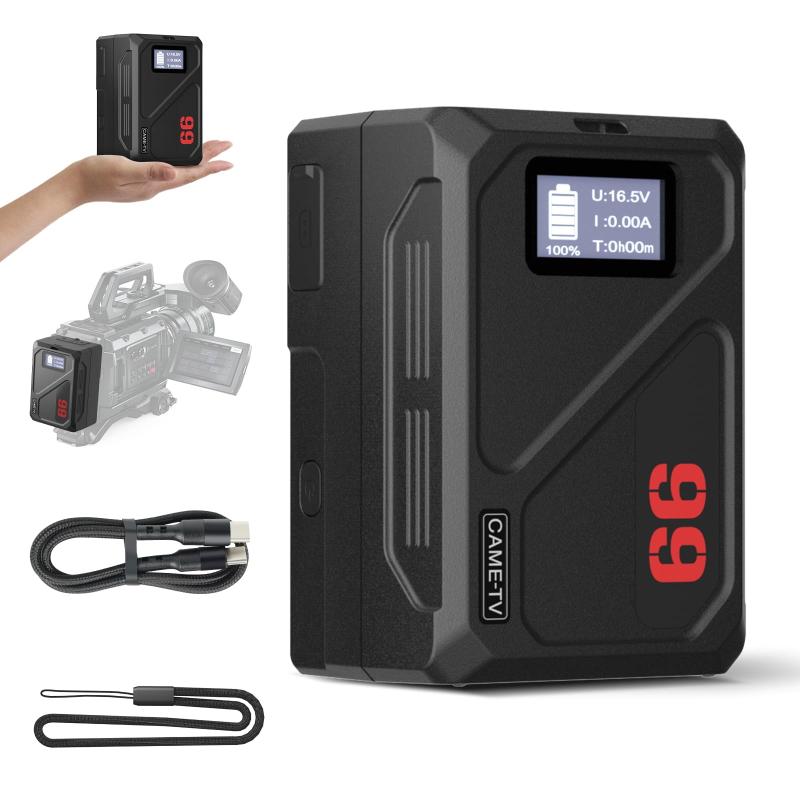 Came-TV Vマウントバッテリー MINI 99C 6900mAh 99Wh 14.4V 小型 Vロック バッテリー PD 65W USB-C 急速充電 大容量 D-TAP/USB-A/DC×2/BP OLED残量表示 カメラ用 BMPCC 4k/6 画像5