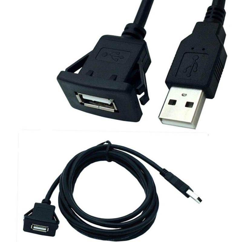 USB2.0オスからメス防水ケーブル 、フラッシュ エクステンションマウント車載 車 トラック ダッシュボード パネル 延長ケーブル