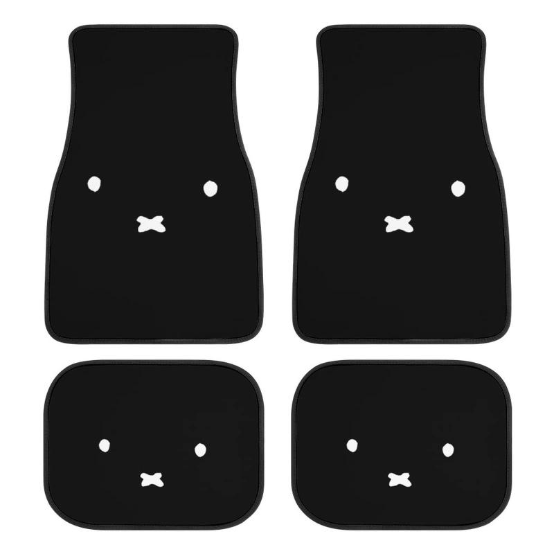 ミッフィー フロアマット カーマット 防水 丸洗いok ズレ防止加工 滑り防止 耐汚れ カスタムパーツ 車種専用設計 取付簡単 カスタムマット 保護パーツ カー用品 軽 普通車 フロント4枚組