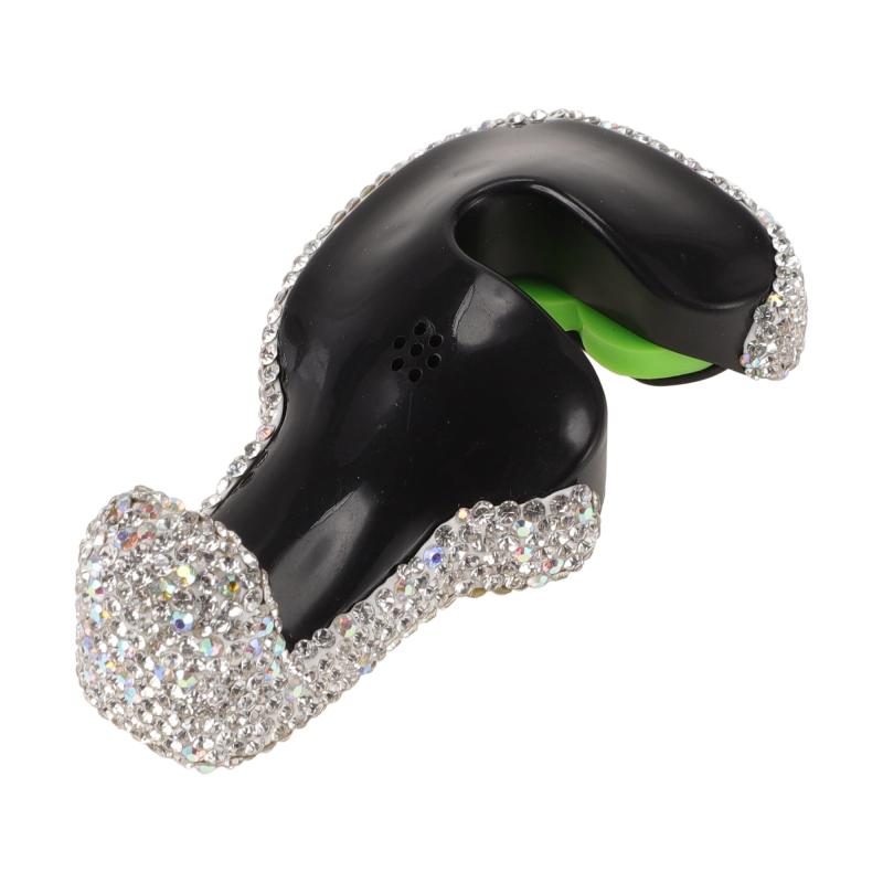 HEROFFIX 財布やバッグ 傘などのための1個 車のシートヘッドレストフック 頑丈な車のシートバックオーガナイザーフック ブラックシルバートーンABSラインストーン4.09"x2.13"