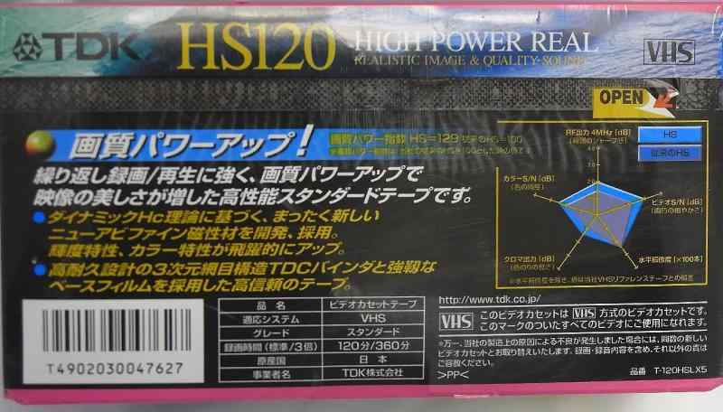 TDK VHS スタンダード 120分録画 5本パック [T-120HSLX5] - 2