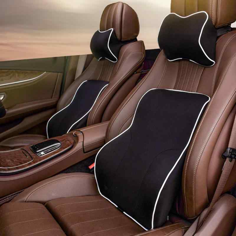 腰クッション ランバーサポート ネックパッド 腰枕&首枕セット 車用 カークッション ウェスト ネックピロー 首枕 低反発腰 旅行 ドライブ 通常使い 車内 イ...