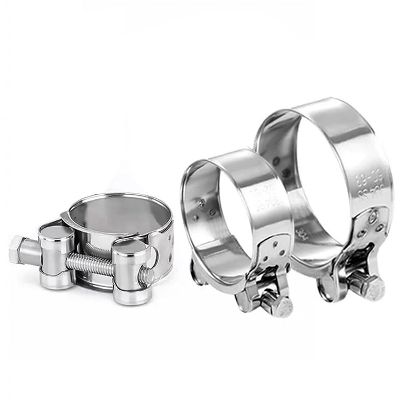 Optimister マフラーバンド ステンレス製 車 バイク用 汎用パイプクランプ SUS304 サイレンサー固定具 軽量耐久 44-47mm 2個組