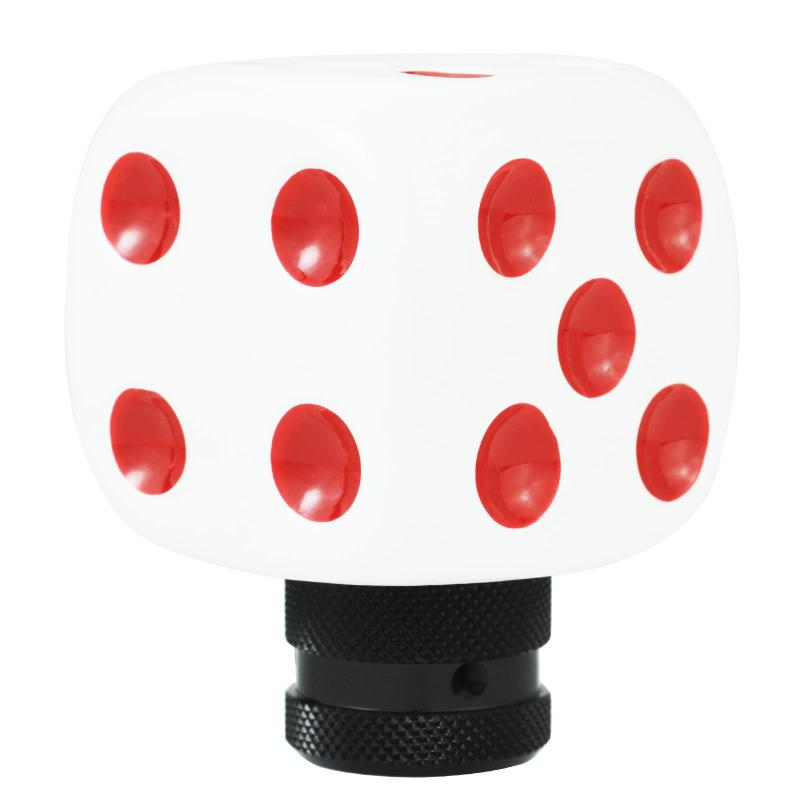 Arenbel ダイス形 手動シフトレバーノブ 汎用 スティックシフティングヘッド 車速シフターハンドル MT自動車両汎用 オレンジホワイト