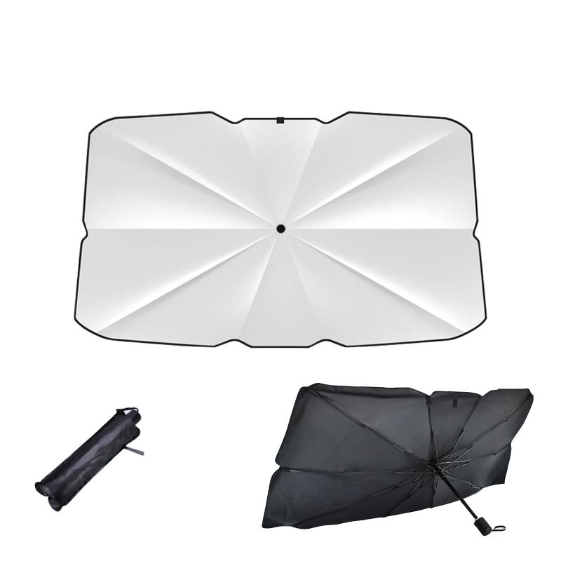 Coollooda 傘型 車用サンシェード フロント サンシェード 日除け カーサンシェード 車用パラソル フロントシェード 車パラソル フロントサンシェード 傘式 収納ポーチ付き 折り畳み式 収納便