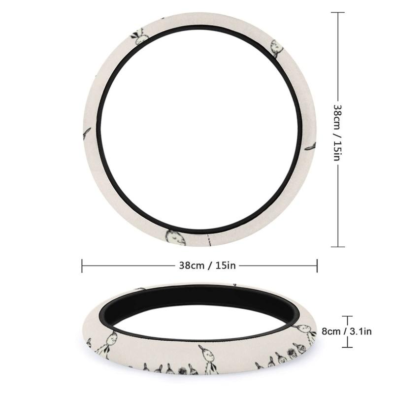 ムーミン 車用 ハンドルカバー 軽自動車 軽 普通車 ステアリングカバー おしゃれ 滑り止め 汚れ防止 手触りよし アクセサリー 内装品 高級 滑り防止 オールシーズン対応 38cm(2)