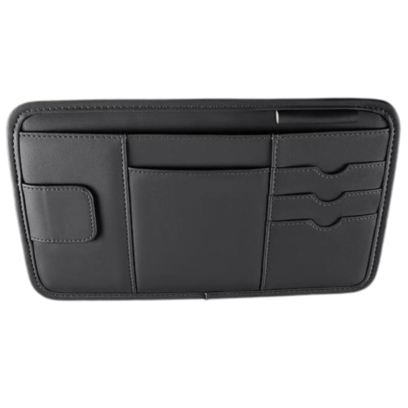 ARESACHI サンバイザー 車 収納 サンバイザーポケット メガネホルダー カード