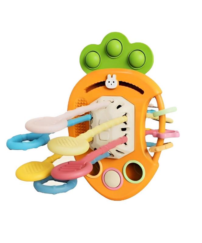 【五感を刺激】赤ちゃん 玩具 0歳 にんじんの紐おもちゃ 指先トレーニング ベビーカーやお出かけ時に お風呂おもちゃ 食品衛生法クリア(4)